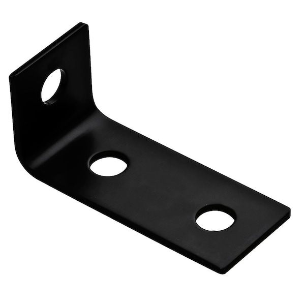 Hampton Products Hampton 3-1/2 in. H X 1-1/2 in. W X 1/8 in. D Black Steel Offset Leg Corner Brace 01-3405-304 - main